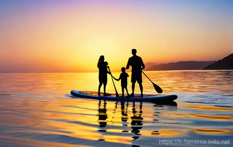 가족과 즐기는 바다 액티비티 - Here are three detailed image prompts in English, adhering to your guidelines: