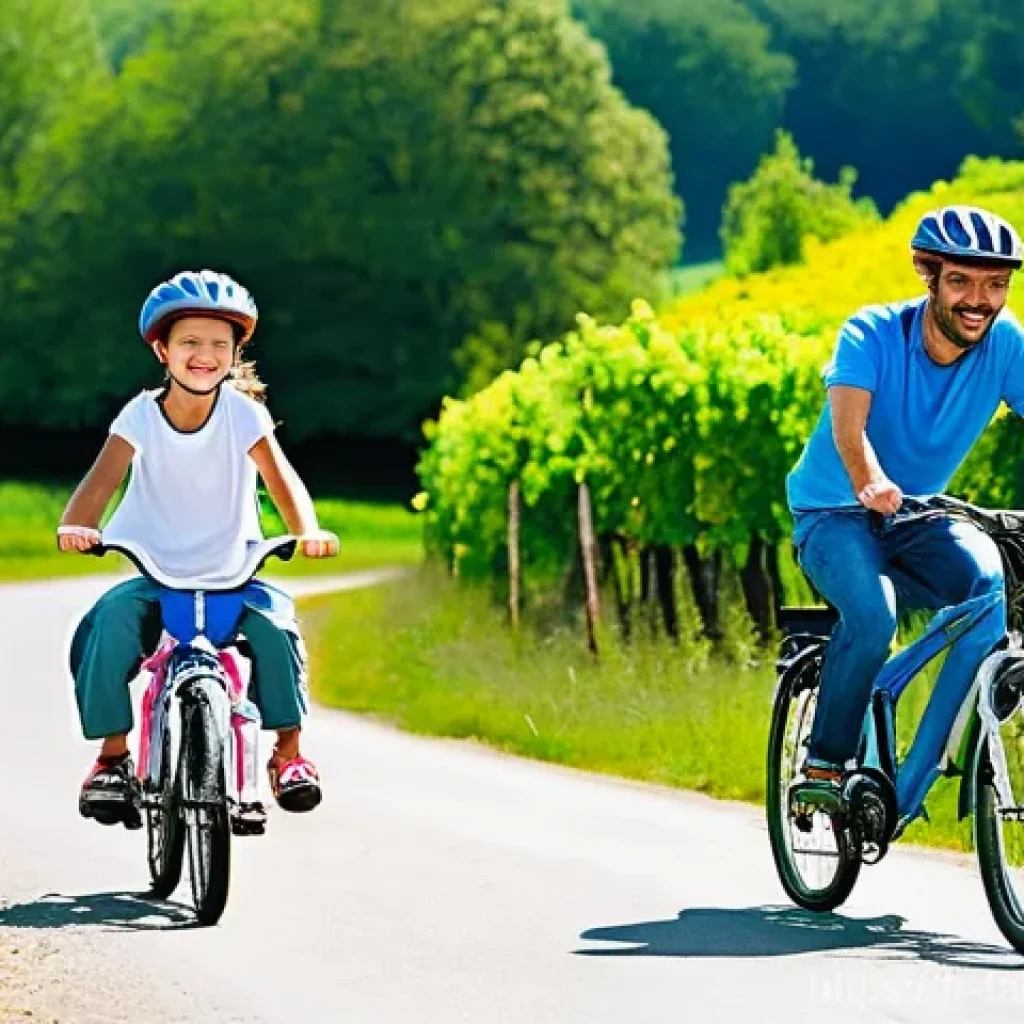 가족과 함께하는 자전거 여행 - **Prompt 1: Joyful Family Cycling Through French Countryside**
    "A happy family of four cycles al...
