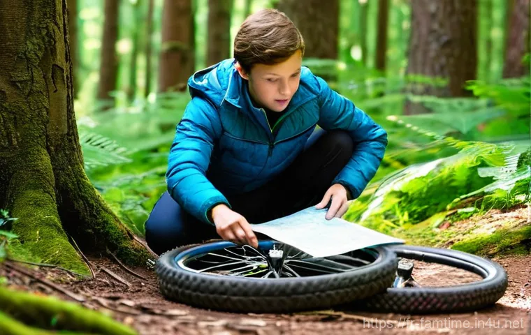 가족과 함께하는 자전거 여행 - **Prompt 2: Family Enjoying a Gastronomic Break at a French Market**
    "A cheerful family of four,...