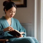 Home 10 부모님과 함께하는 전통 차 체험 - **A Moment of Serene Reflection with Tea**
Prompt: "A cozy and warm indoor setting, bathed in so...