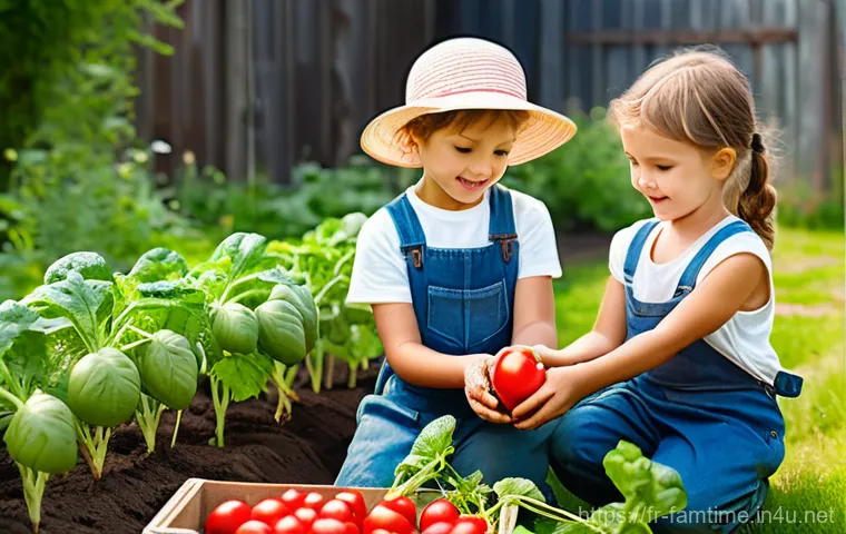 아이와 함께하는 자연 체험 학습 - **Prompt 1: Forest Explorers**
    "A group of joyful children, aged 7-12, with rosy cheeks and slig...
